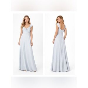 Birdie Grey Dress Chiffon Size XL Bridesmaid Wedding Event Black Tie Whimsical